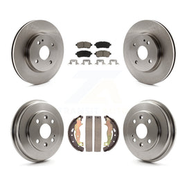 Front Rear Disc Brake Rotors Ceramic Pads And Drum Kit For 2011-2014 Mazda 2