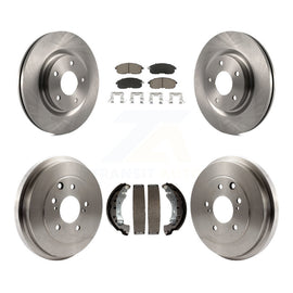 Front Rear Brake Rotor Ceramic Pad Drum Kit For 17-19 Nissan Sentra Turbocharged