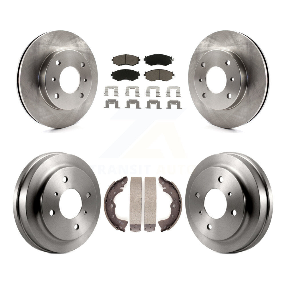 Front Rear Brake Rotor Ceramic Pad And Drum Kit For 2002-2006 Nissan Sentra 1.8L