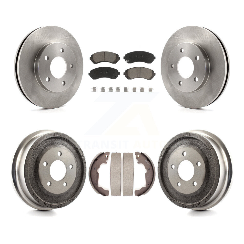 Front Rear Disc Brake Rotors Ceramic Pads And Drum Kit For Pontiac Aztek