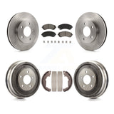 Front Rear Disc Brake Rotors Ceramic Pads And Drum Kit For Pontiac Aztek