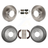Front Rear Disc Brake Rotors Ceramic Pads And Drum Kit For Toyota 4Runner Tacoma