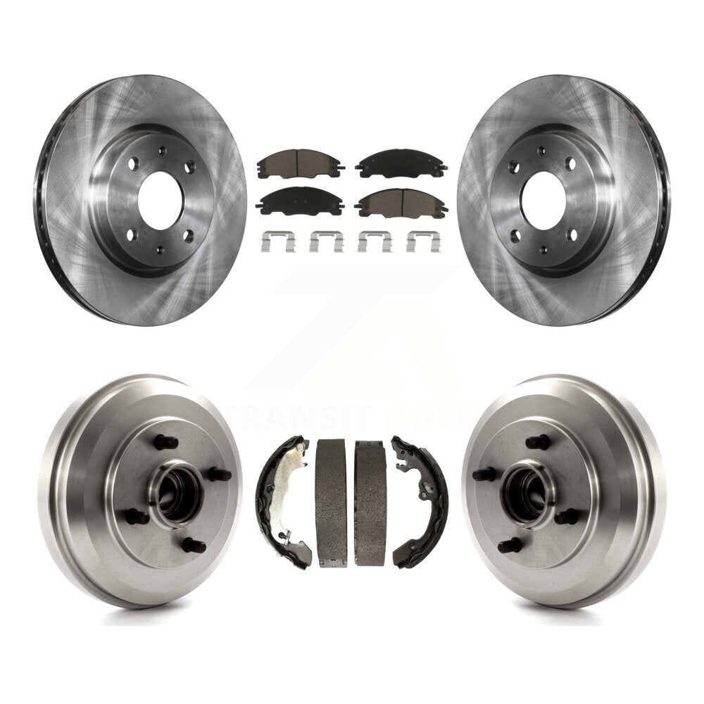 Front Rear Disc Brake Rotors Ceramic Pads And Drum Kit For 2009-2011 Ford Focus