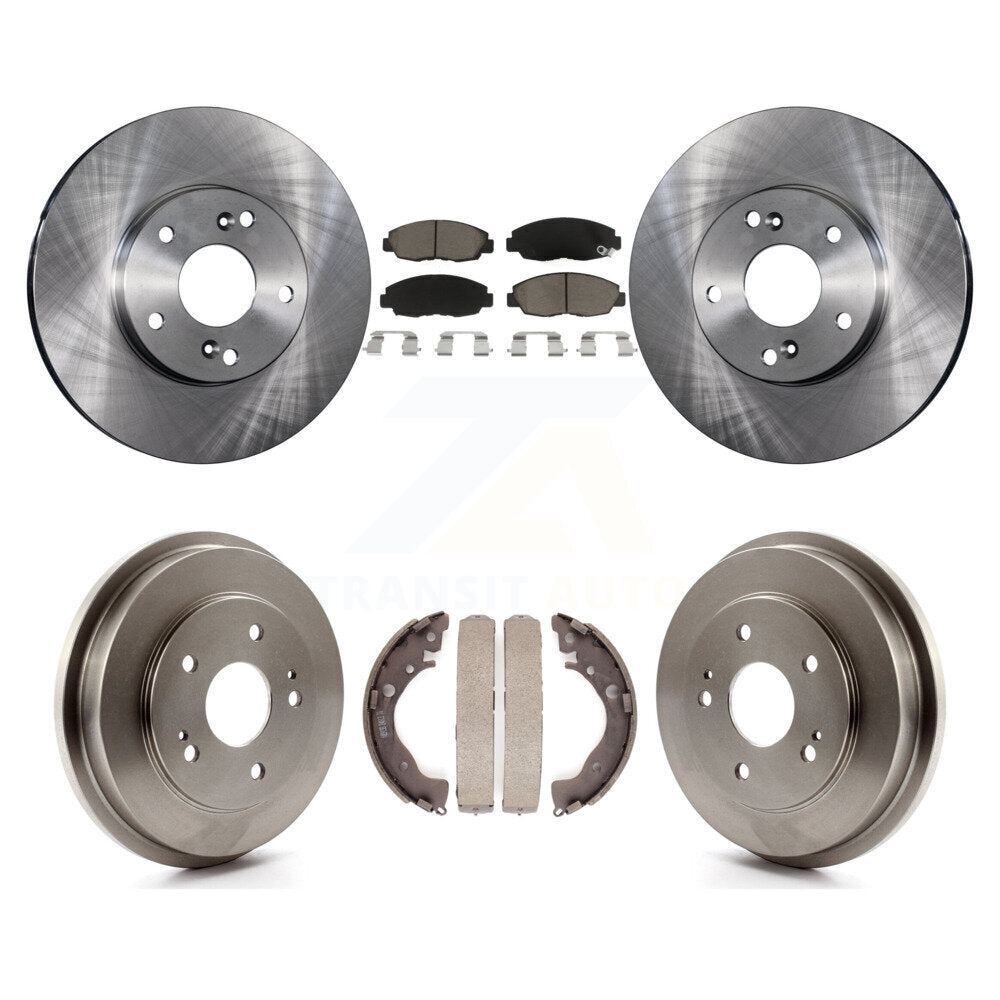 Front Rear Disc Brake Rotors Ceramic Pads And Drum Kit For 2011 Honda Civic GX