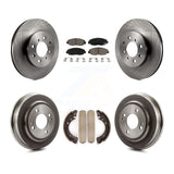 Front Rear Disc Brake Rotors Ceramic Pads And Drum Kit For Honda Civic Acura EL