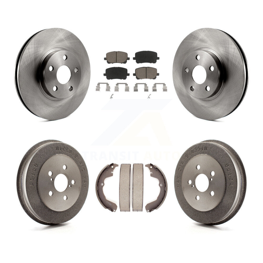 Front Rear Disc Brake Rotors Ceramic Pad Drum Kit For Toyota Matrix Pontiac Vibe