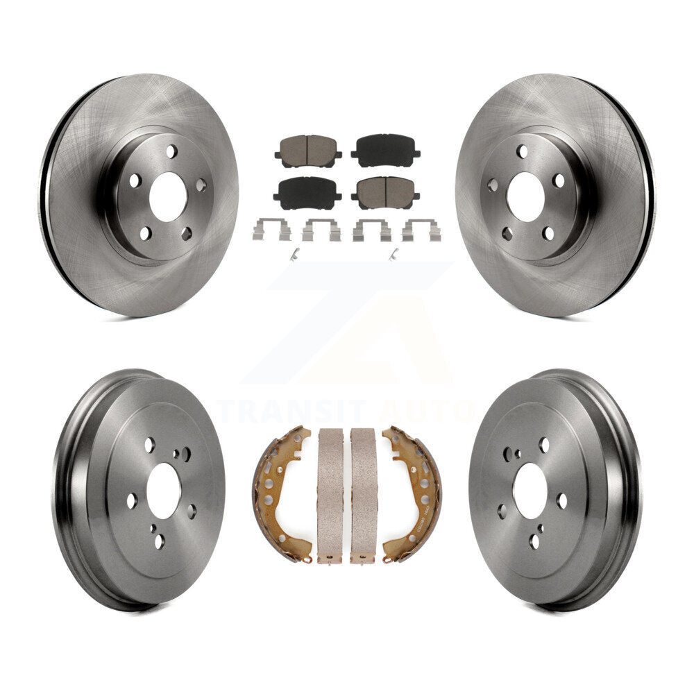 Front Rear Disc Brake Rotors Ceramic Pads And Drum Kit For Toyota Corolla