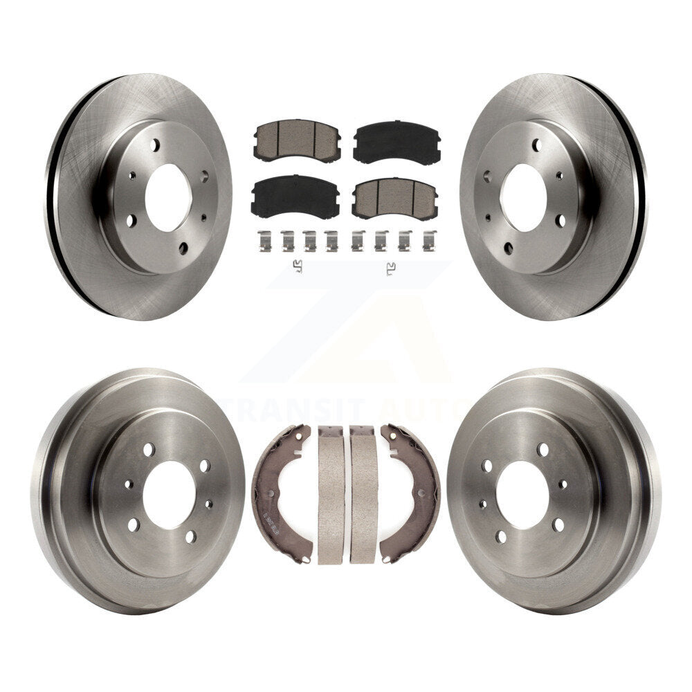 Front Rear Disc Brake Rotors Ceramic Pads And Drum Kit For Mitsubishi Lancer