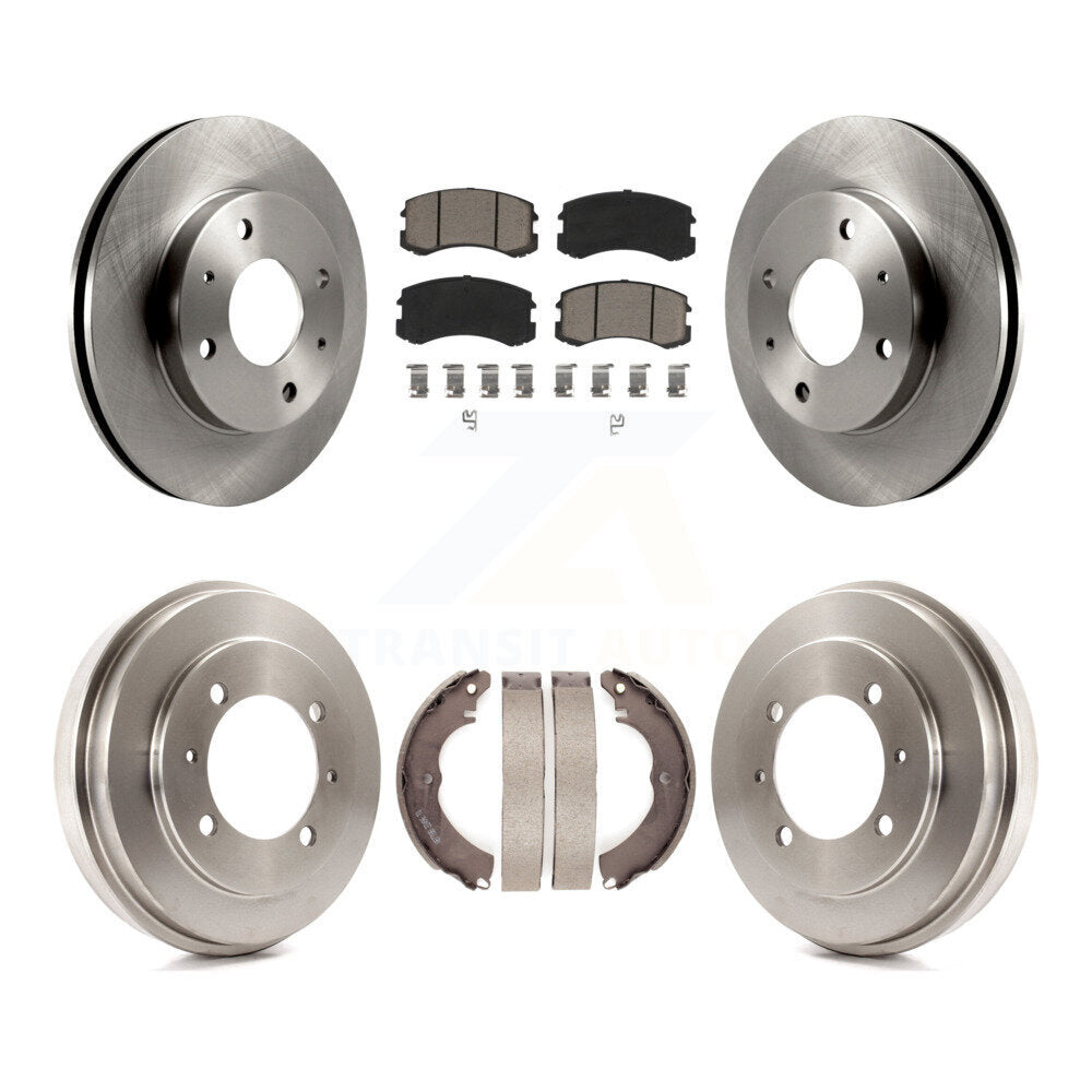 Front Rear Disc Brake Rotors Ceramic Pads And Drum Kit For Mitsubishi Lancer