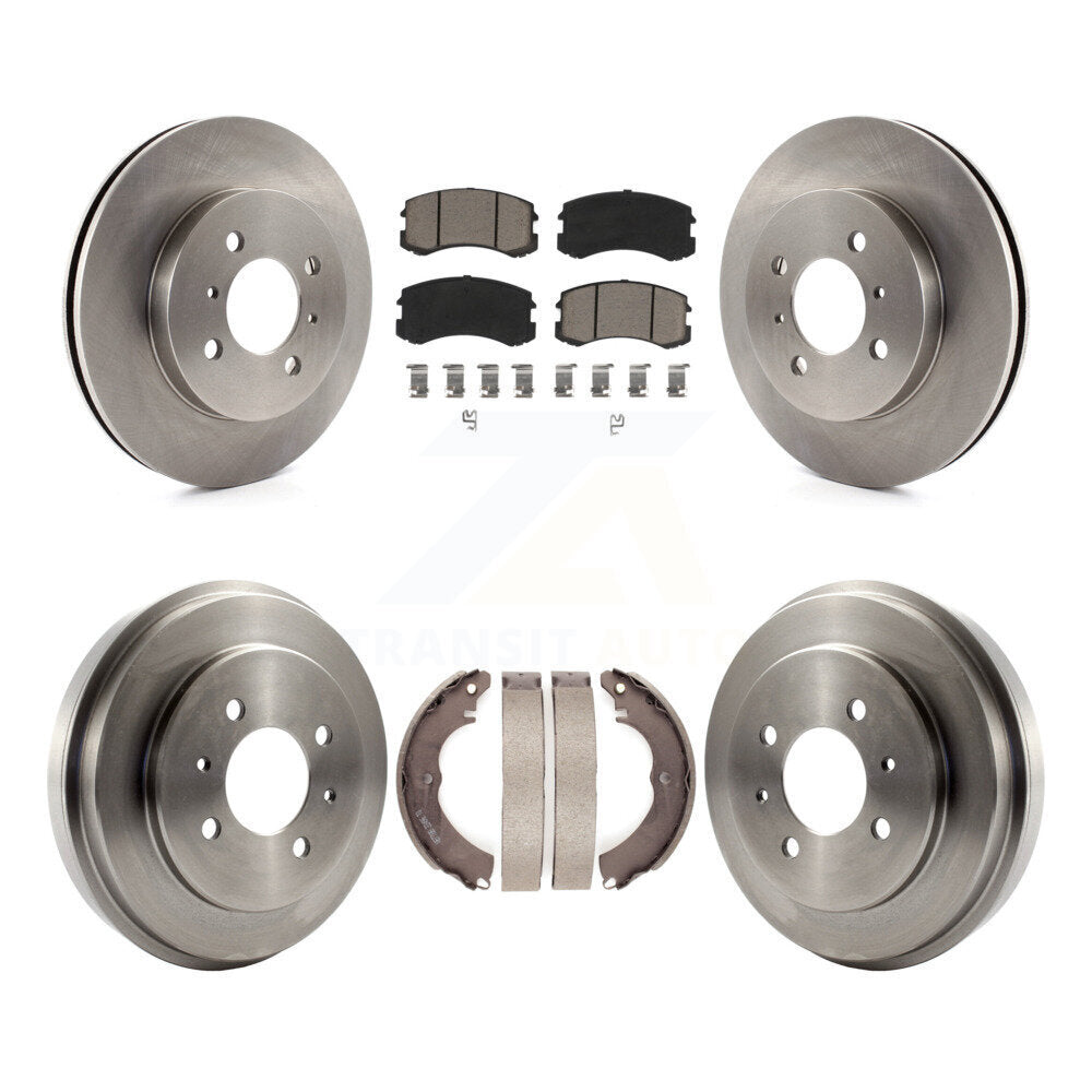 Front Rear Disc Brake Rotors Ceramic Pads And Drum Kit For Mitsubishi Lancer