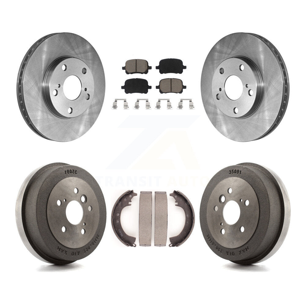 Front Rear Brake Rotor Ceramic Pad And Drum Kit For 2002-2003 Toyota Solara 2.4L