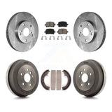 Front Rear Brake Rotor Ceramic Pad And Drum Kit For 2002-2003 Toyota Solara 2.4L