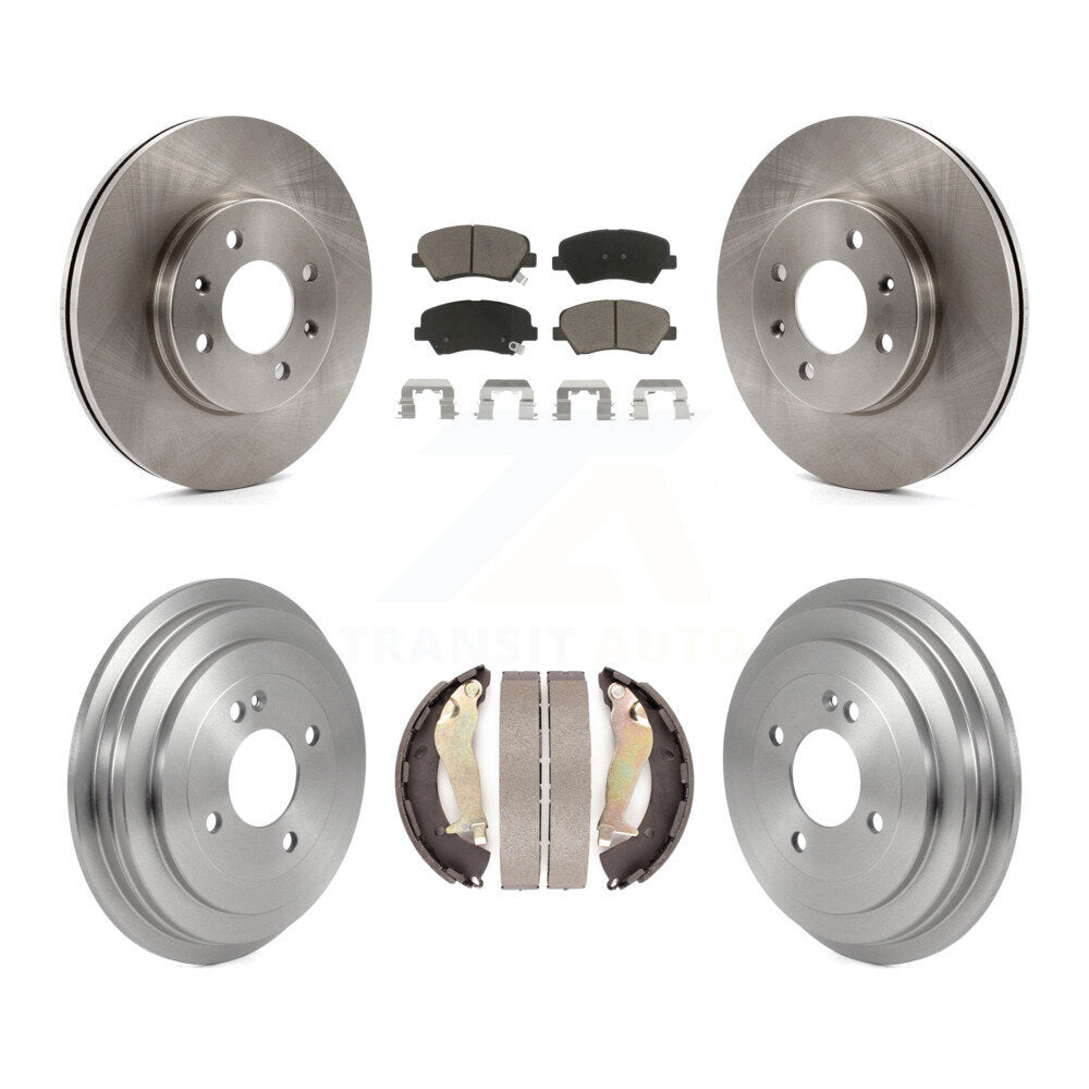 Front Rear Disc Brake Rotors Ceramic Pad And Drum Kit For Hyundai Accent Kia Rio