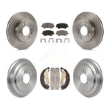 Front Rear Disc Brake Rotors Ceramic Pad And Drum Kit For Hyundai Accent Kia Rio