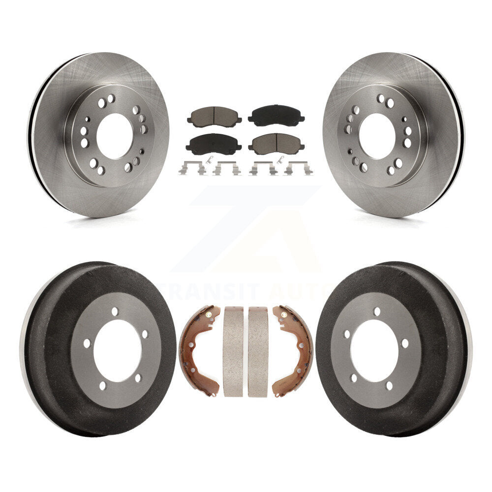 Front Rear Brake Rotor Ceramic Pad & Drum Kit For Mitsubishi Eclipse Galant 2.4L