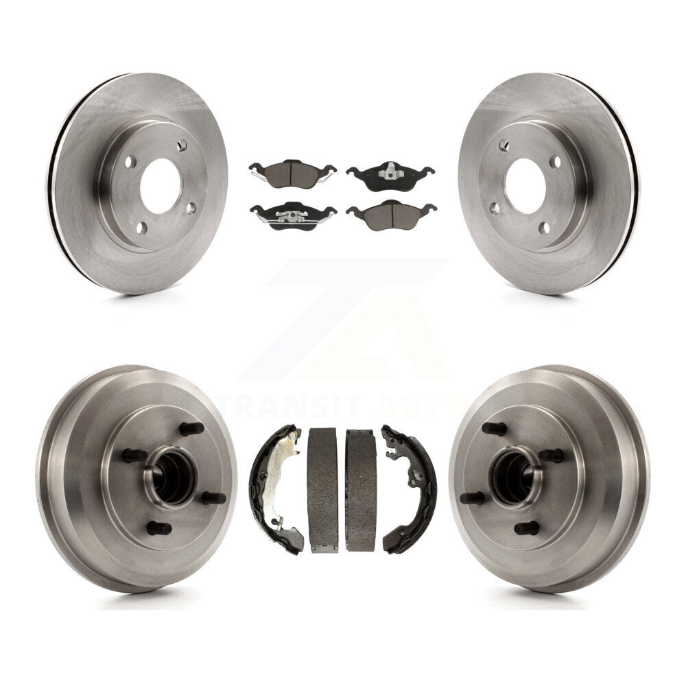 Front Rear Disc Brake Rotors Ceramic Pads And Drum Kit For Ford Focus K8C-102590