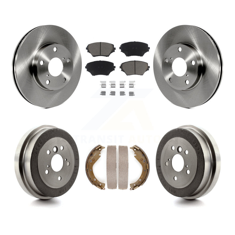 Front Rear Disc Brake Rotors Ceramic Pads And Drum Kit For Toyota RAV4
