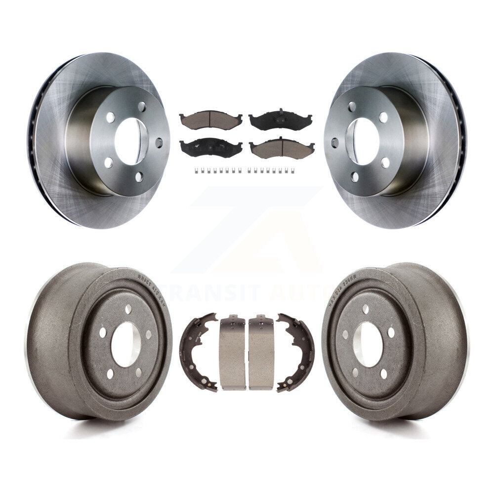 Front Rear Disc Brake Rotors Ceramic Pad And Drum Kit For Jeep Wrangler Cherokee
