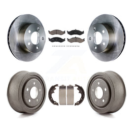 Front Rear Disc Brake Rotors Ceramic Pad And Drum Kit For Jeep Wrangler Cherokee