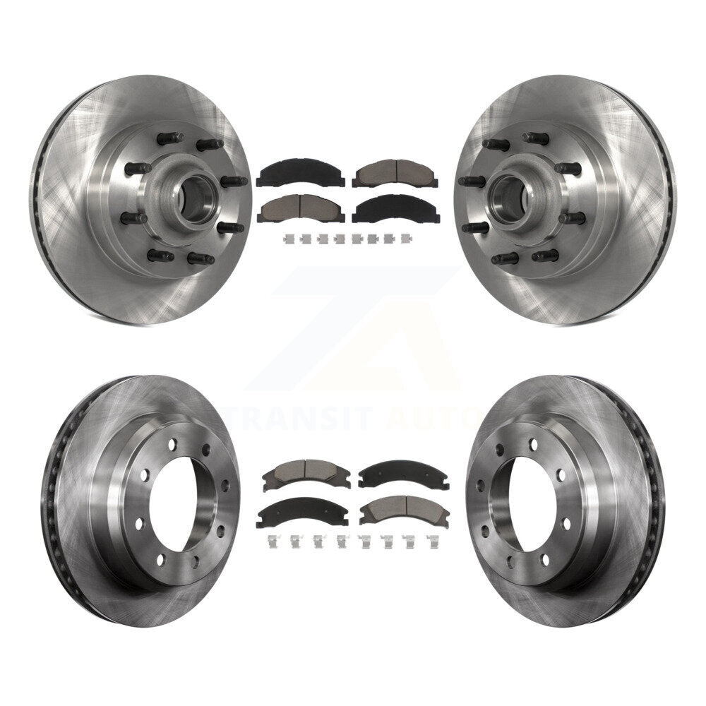 Front Rear Brake Rotor And Ceramic Pad Kit For Ford E-350 Super Duty E-250 E-150