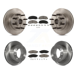Front Rear Disc Brake Rotors Ceramic Pad Kit For Ford F-250 Super Duty F-350 RWD
