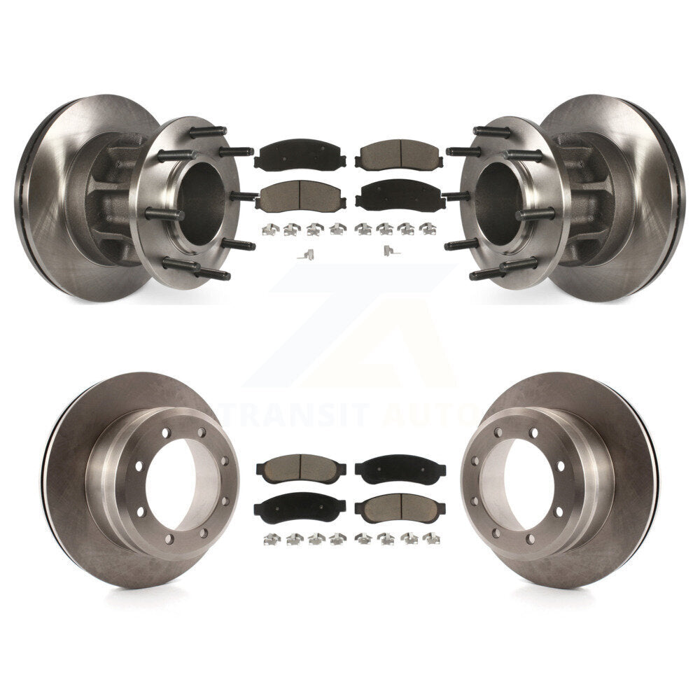 [Front+Rear] 2012 Ford F-350 Super Duty RWD Premium OE Brake Rotors & Ceramic Pads Kit For Max Braking