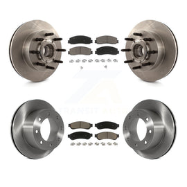 Front Rear Disc Brake Rotors Ceramic Pad Kit For Ford F-250 Super Duty F-350 RWD