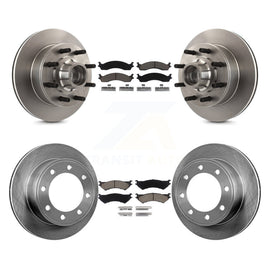 Front Rear Brake Rotor Ceramic Pad Kit For Ford E-250 Econoline E-350 Super Duty