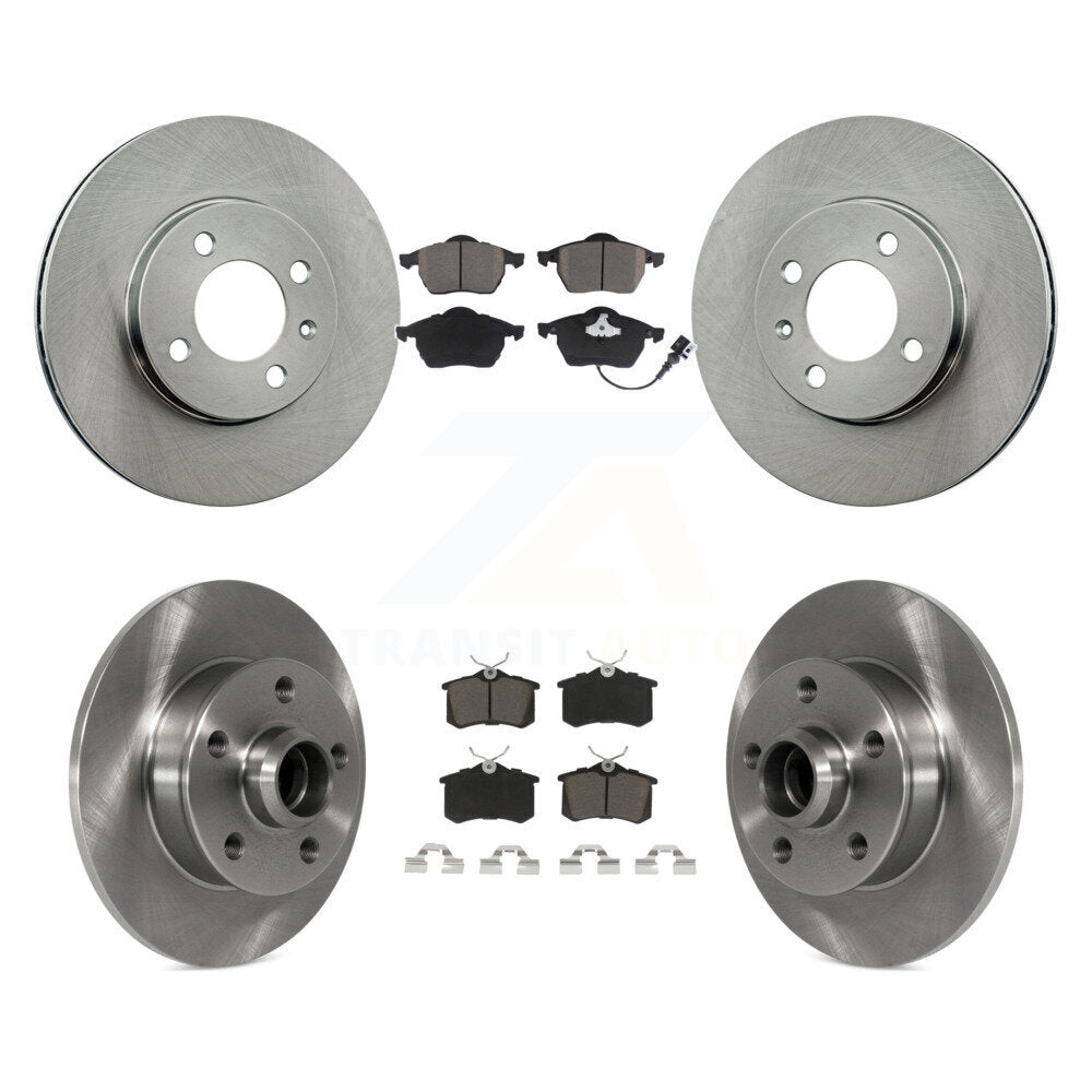 Front Rear Disc Brake Rotors Ceramic Pad Kit For 1996-1997 Volkswagen Jetta 2.8L