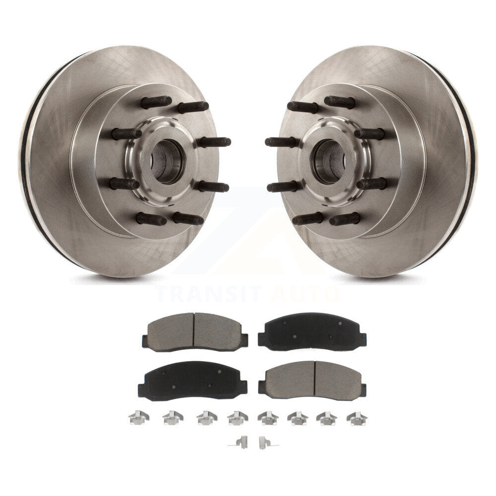 Front Brake Rotors Ceramic Pad Kit For 2005-2007 Ford F-250 Super Duty F-350 RWD