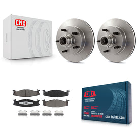 Front Disc Brake Rotors Hub And Ceramic Pads Kit For Ford F-150 E-150 Econoline
