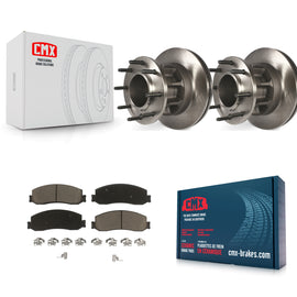 Front Disc Brake Rotor Hub & Ceramic Pad Kit For Ford F-250 Super Duty F-350 RWD