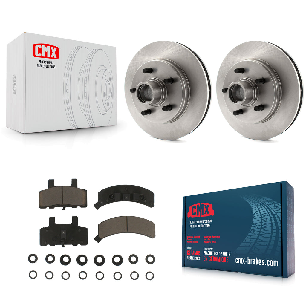 Front Disc Brake Rotors Hub And Ceramic Pad Kit For C1500 Chevrolet GMC Suburban