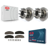 Front Disc Brake Rotor Hub & Ceramic Pad Kit For Ford F-350 Super Duty F-250 RWD