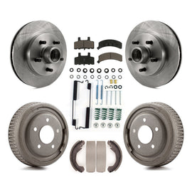 Front Rear Disc Brake Rotors Hub Ceramic Pads And Drum Kit (7Pc) For GMC Yukon