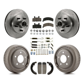 Front Rear Disc Brake Rotors Hub Ceramic Pads And Drum Kit (7Pc) For GMC Yukon