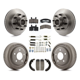 Front Rear Disc Brake Rotors Hub Ceramic Pads And Drum Kit (7Pc) For GMC Yukon