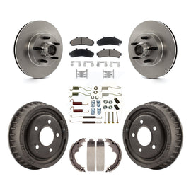 Front Rear Disc Brake Rotors Hub Ceramic Pads And Drum Kit (7Pc) For Ford Ranger