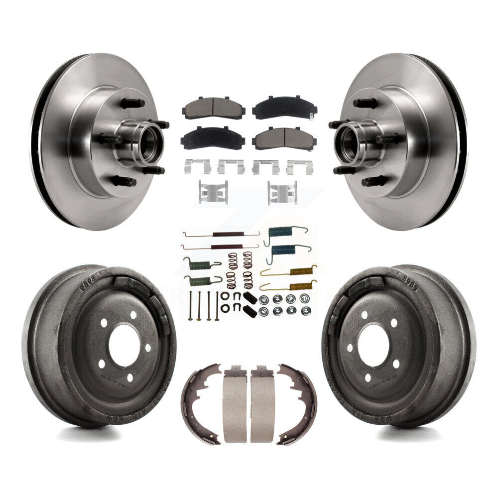 Front Rear Brake Rotors Ceramic Pad & Drum Kit (7Pc) For Ford Ranger Mazda B2500