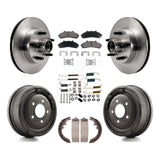 Front Rear Brake Rotors Ceramic Pad & Drum Kit (7Pc) For Ford Ranger Mazda B2500