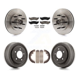 Front Rear Disc Brake Rotor Hub Ceramic Pad And Drum Kit For 1999 Ford F-150 RWD