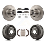 Front Rear Brake Rotor Ceramic Pad Drum Kit For Mazda B4000 RWD with 4-Wheel ABS