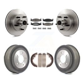 Front Rear Brake Rotors Ceramic Pad Drum Kit For Ford E-150 Econoline Club Wagon