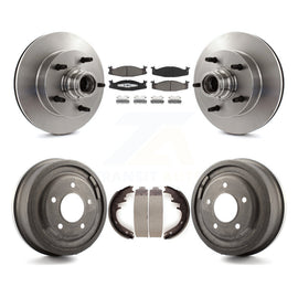 Front Rear Disc Brake Rotors Ceramic Pad Drum Kit For Ford F-150 E-150 Econoline