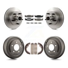 Charger l&#39;image dans la galerie, Front Rear Brake Rotors Ceramic Pad Drum Kit For Ford E-150 Econoline Club Wagon