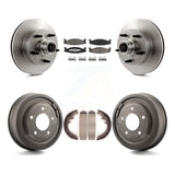 Front Rear Brake Rotors Ceramic Pad Drum Kit For Ford E-150 Econoline Club Wagon