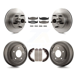 Front Rear Brake Rotors Ceramic Pad Drum Kit For Ford E-150 Econoline Club Wagon