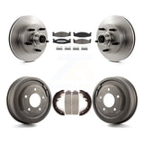 Front Rear Brake Rotors Ceramic Pad Drum Kit For Ford E-150 Econoline Club Wagon