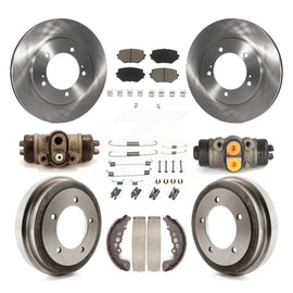 Front Rear Disc Brake Rotor Ceramic Pad & Drum Kit (9Pc) For Suzuki Grand Vitara