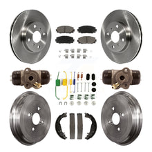 Load image into Gallery viewer, Front Rear Disc Brake Rotors Ceramic Pads And Drum Kit (9Pc) For Toyota Yaris